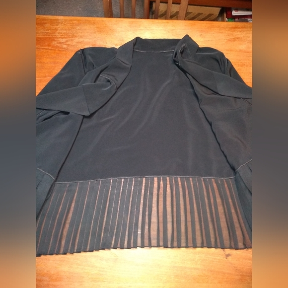 Milli Black Sheer Open Front Jacket, Size S, Pleated Hem & Cuffs, Flowy … - Picture 12 of 12